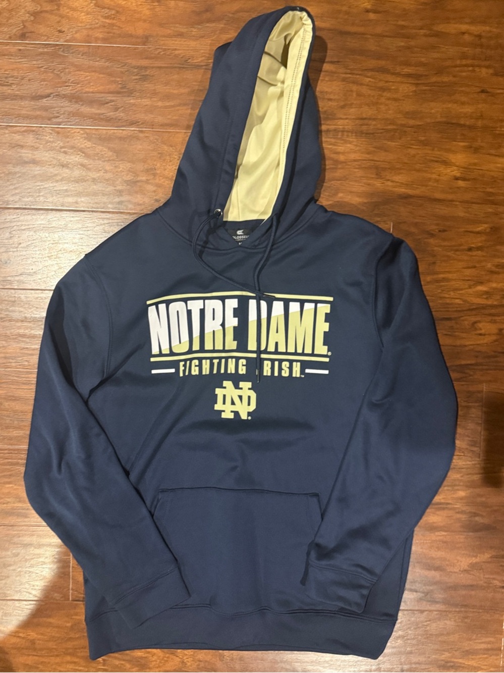 Colosseum Navy and Gold Notre Dame Crewneck Hoodie- NWOT